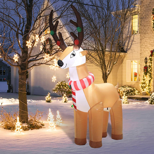 6FT Christmas Inflatables Reindeer Outdoor Yard Decorations Christmas Blow up Inflatables with LED Lights and Accessories for Christmas Decor Xmas Gifts for Garden Patio Lawn Party Decoration