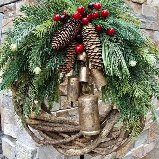 Evergreen Pine Cone Bell Wreath