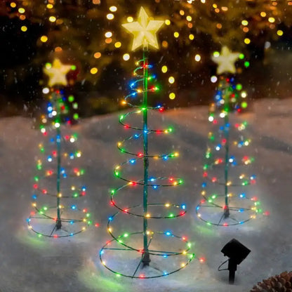 Solar LED Christmas Tree Sidewalk Lights