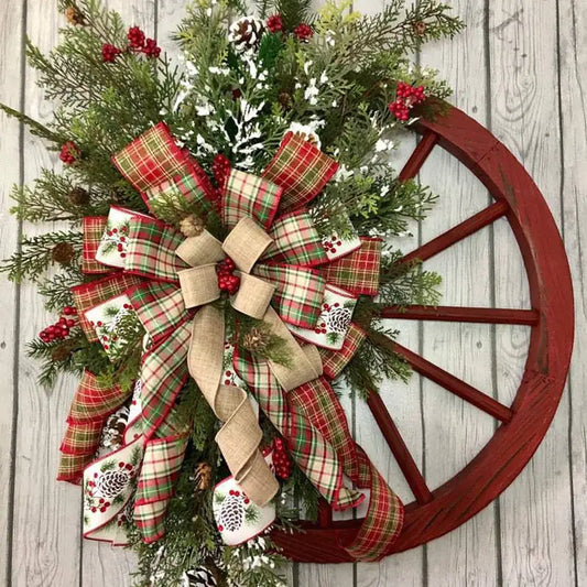 Holiday Wagon Wheel Wreath